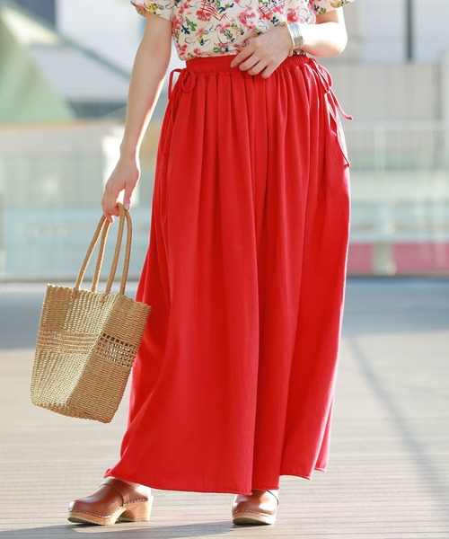 BEAMS BOY（ビームスボーイ）の「BEAMS BOY / カットソー リボン ギャザースカート（スカート・レディース・レッド/ブラック・ONE SIZE）」の5枚目の写真