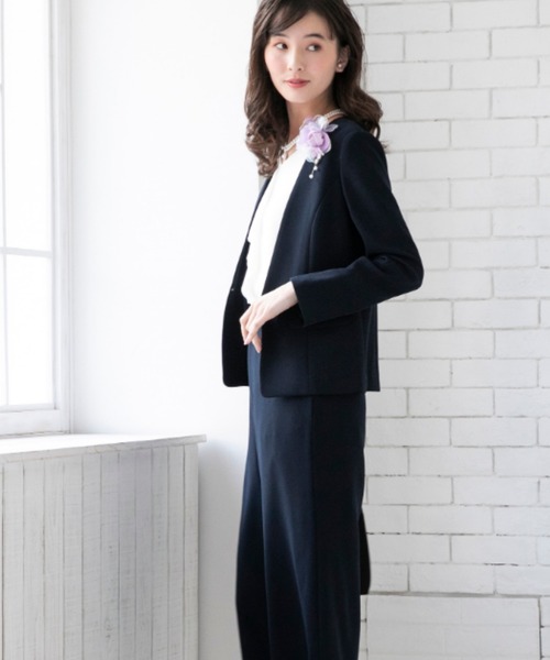 form forma（フォルムフォルマ）の「ノーカラージャケット+ワイド 