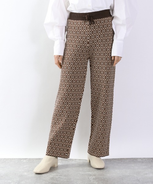 LOWRYS FARM(ローリーズファーム)の「ジャガードニットパンツ 930554(その他パンツ・レディース・ブラウン/アイボリー・FREE)」の6枚目の写真