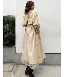 【ONLINE限定】レースプリーツトレンチコート