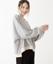 SHOO・LA・RUE | 袖パフスリーブボーダープルオーバー(Tシャツ/カットソー)