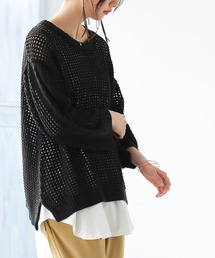 osharewalker | 『ケーブル切替メッシュニット』(ニット/セーター)