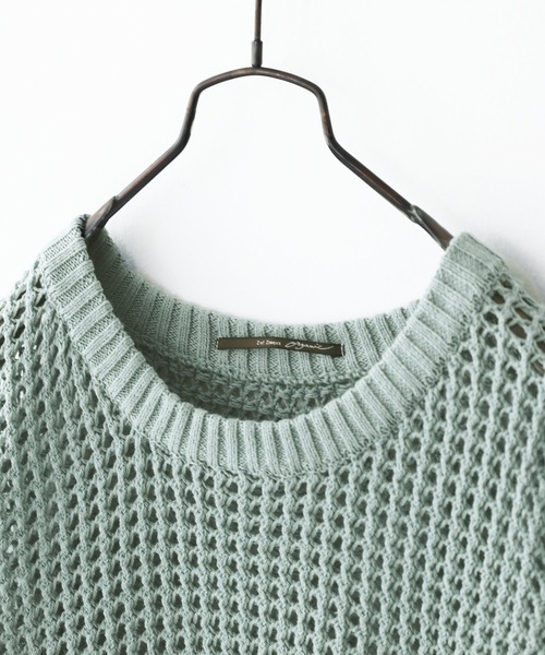 osharewalker（オシャレウォーカー）の「【廃盤】『ケーブル切替メッシュニット』（ニット/セーター・レディース・グレイッシュブルー/ブラック/オフホワイト・FREE）」の21枚目の写真