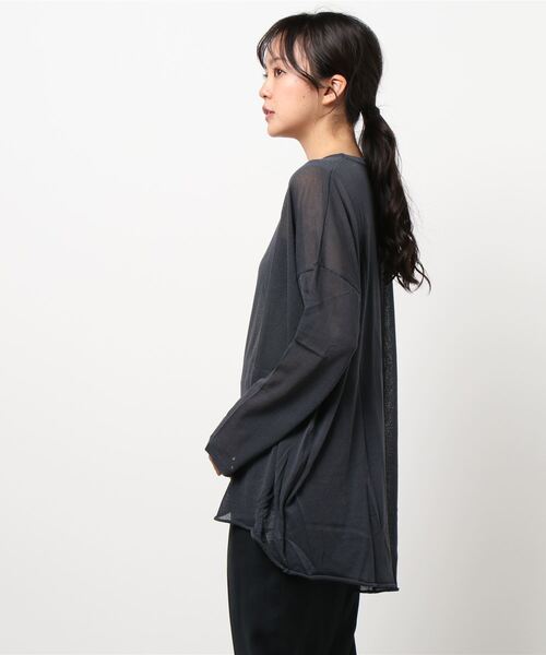 RIVE DROITE（リヴドロワ）の「リネンタッチバックスリットニット（ニット/セーター・レディース・グリーン系その他2/チャコールグレー/モカ・FREE）」の18枚目の写真