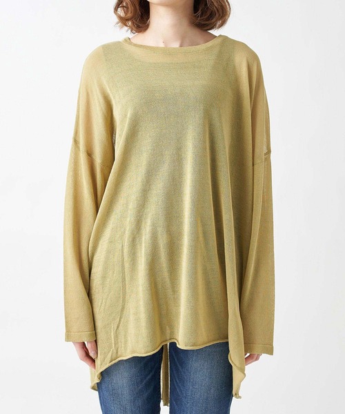 RIVE DROITE（リヴドロワ）の「リネンタッチバックスリットニット（ニット/セーター・レディース・グリーン系その他2/チャコールグレー/モカ・FREE）」の17枚目の写真