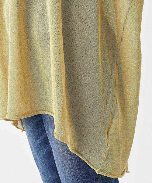 RIVE DROITE（リヴドロワ）の「リネンタッチバックスリットニット（ニット/セーター・レディース・グリーン系その他2/チャコールグレー/モカ・FREE）」の8枚目の写真