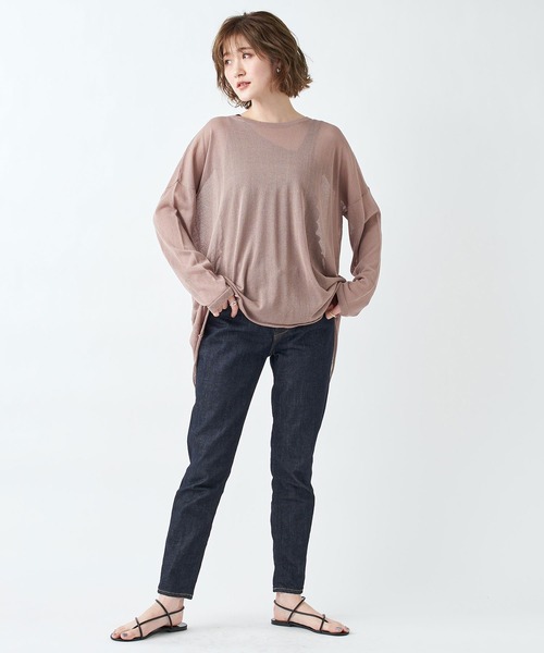 RIVE DROITE（リヴドロワ）の「リネンタッチバックスリットニット（ニット/セーター・レディース・グリーン系その他2/チャコールグレー/モカ・FREE）」の19枚目の写真