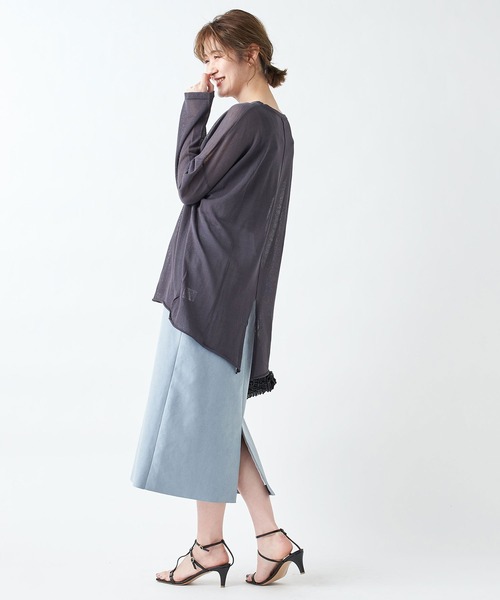 RIVE DROITE（リヴドロワ）の「リネンタッチバックスリットニット（ニット/セーター・レディース・グリーン系その他2/チャコールグレー/モカ・FREE）」の20枚目の写真