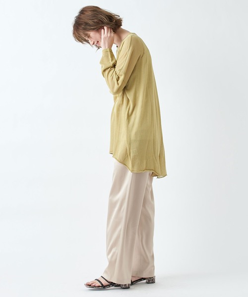 RIVE DROITE（リヴドロワ）の「リネンタッチバックスリットニット（ニット/セーター・レディース・グリーン系その他2/チャコールグレー/モカ・FREE）」の6枚目の写真