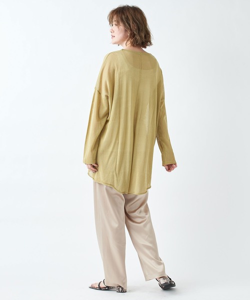 RIVE DROITE（リヴドロワ）の「リネンタッチバックスリットニット（ニット/セーター・レディース・グリーン系その他2/チャコールグレー/モカ・FREE）」の21枚目の写真