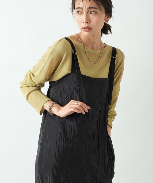 RIVE DROITE（リヴドロワ）の「リネンタッチバックスリットニット（ニット/セーター・レディース・グリーン系その他2/チャコールグレー/モカ・FREE）」の12枚目の写真