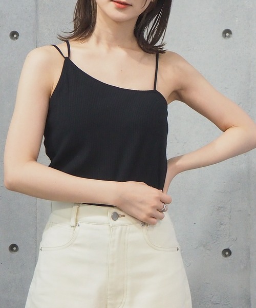 tiptop（ティップトップ）の「2021SS テレコバッククロスキャミソール（キャミソール・レディース・アイボリー/ブラック/モカ/オフホワイト/キナリ/スミクロ・FREE）」の19枚目の写真