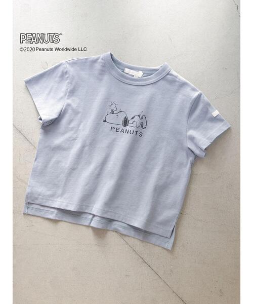 koe（コエ）の「PEANUTS SNOOPY Tシャツ＊（Tシャツ/カットソー・キッズ・グリーン/パープル/ブルー/ベージュ・140/130/110/120）」の7枚目の写真