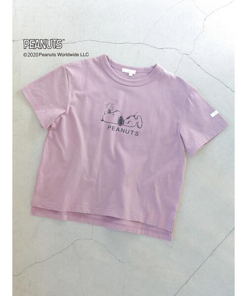 koe（コエ）の「PEANUTS SNOOPY Tシャツ＊（Tシャツ/カットソー・キッズ・グリーン/パープル/ブルー/ベージュ・140/130/110/120）」の8枚目の写真