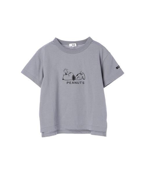 koe（コエ）の「PEANUTS SNOOPY Tシャツ＊（Tシャツ/カットソー・キッズ・グリーン/パープル/ブルー/ベージュ・140/130/110/120）」の9枚目の写真