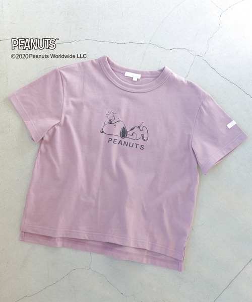 koe（コエ）の「PEANUTS SNOOPY Tシャツ＊（Tシャツ/カットソー・キッズ・グリーン/パープル/ブルー/ベージュ・140/130/110/120）」の4枚目の写真