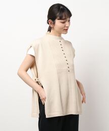 ehka sopo | チュニック丈サイドリボンベスト(ベスト)
