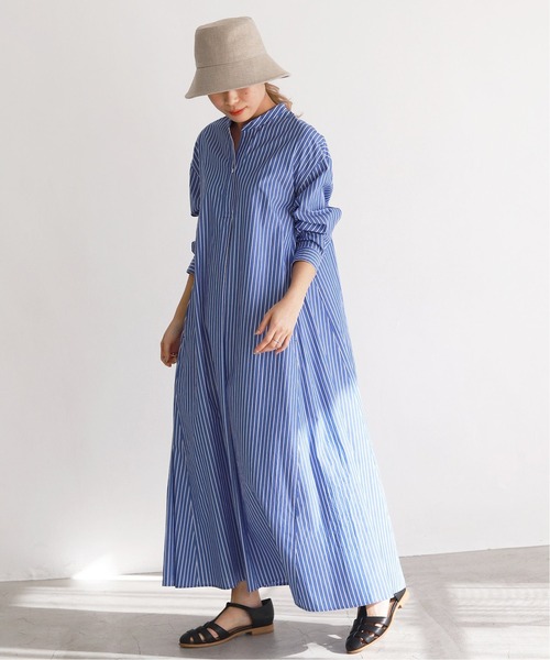 SLOBE IENA（スローブイエナ）の「SIDOGRAS ポプリンスキッパーワンピース【手洗い可能】◆（ワンピース・レディース・ブルー系その他・38/36）」の17枚目の写真