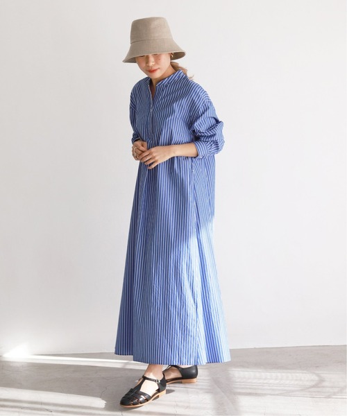 SLOBE IENA（スローブイエナ）の「SIDOGRAS ポプリンスキッパーワンピース【手洗い可能】◆（ワンピース・レディース・ブルー系その他・38/36）」の20枚目の写真