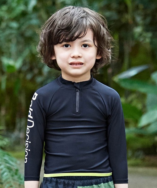 BREEZE（ブリーズ）の「/長袖かぶり男児ラッシュガード＿UVカット（ラッシュガード・キッズ・ネイビー/オフホワイト・130/140/120/110/90/100/150）」の2枚目の写真