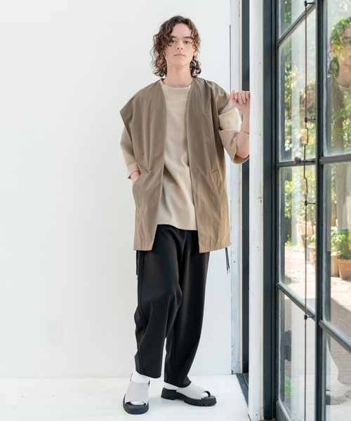 CASPER JOHN（キャスパージョン）の「Side Slit Semi-long Vest/サイドスリットセミロングベスト（ベスト・メンズ・ブラック/モカ・SMALL/MEDIUM）」の16枚目の写真