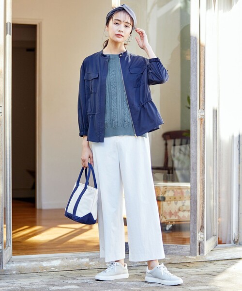 J.PRESS（ジェイプレス）の「【軽量】エコレザー スニーカー（スニーカー・レディース・ホワイト系/ライトグレー系・24.5/23.5/22.5）」の12枚目の写真