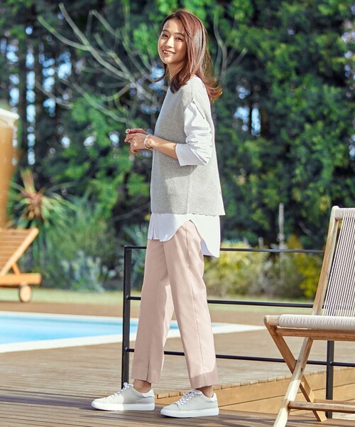 J.PRESS（ジェイプレス）の「【軽量】エコレザー スニーカー（スニーカー・レディース・ホワイト系/ライトグレー系・24.5/23.5/22.5）」の13枚目の写真