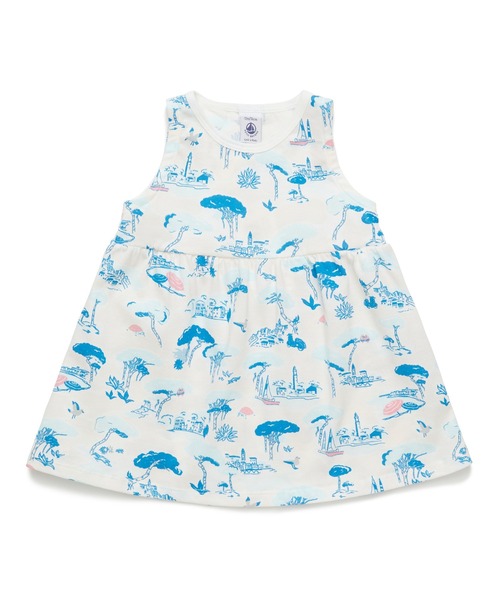 Petitbateau プチバトー のファッション ジャージプリント半袖ワンピース ワンピース Petit