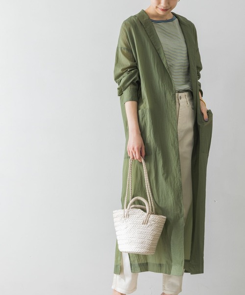 URBAN RESEARCH（アーバンリサーチ）の「撥水ショールカラーガウン（その他アウター・レディース・カーキ/キャメル・FREE）」の3枚目の写真