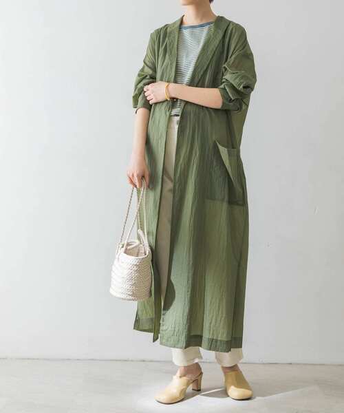 URBAN RESEARCH（アーバンリサーチ）の「撥水ショールカラーガウン（その他アウター・レディース・カーキ/キャメル・FREE）」の9枚目の写真