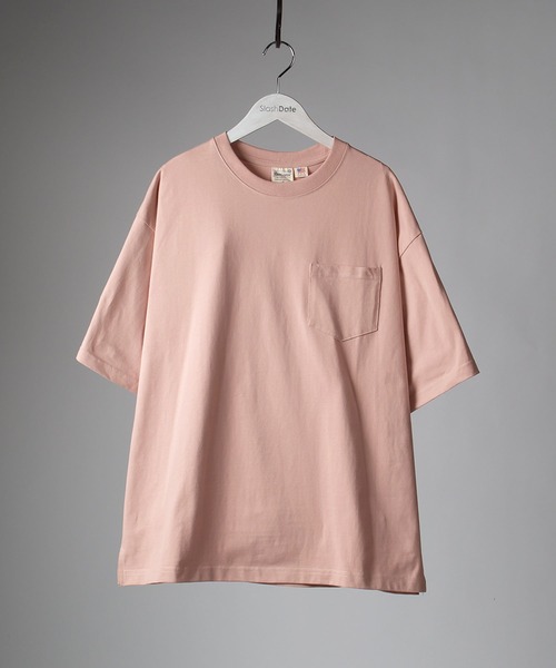 SlashDate（スラッシュデイト）の「オーバーサイズ USAコットン 半袖Tシャツ（Tシャツ/カットソー・メンズ・ホワイト/グリーン系その他/ブラック/ベージュ/ピンク系その他/ダークブルー/グレー・M/L/XL）」の7枚目の写真