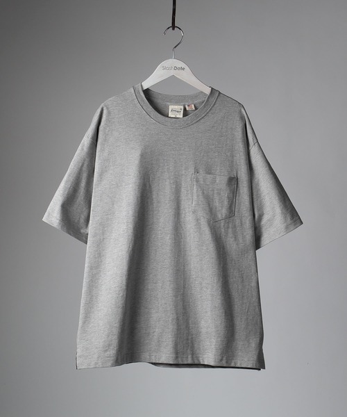 SlashDate（スラッシュデイト）の「オーバーサイズ USAコットン 半袖Tシャツ（Tシャツ/カットソー・メンズ・ホワイト/グリーン系その他/ブラック/ベージュ/ピンク系その他/ダークブルー/グレー・M/L/XL）」の20枚目の写真