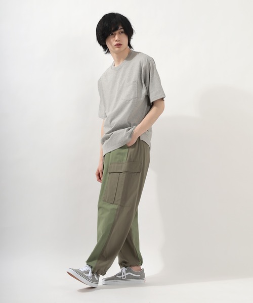 SlashDate（スラッシュデイト）の「オーバーサイズ USAコットン 半袖Tシャツ（Tシャツ/カットソー・メンズ・ホワイト/グリーン系その他/ブラック/ベージュ/ピンク系その他/ダークブルー/グレー・M/L/XL）」の10枚目の写真