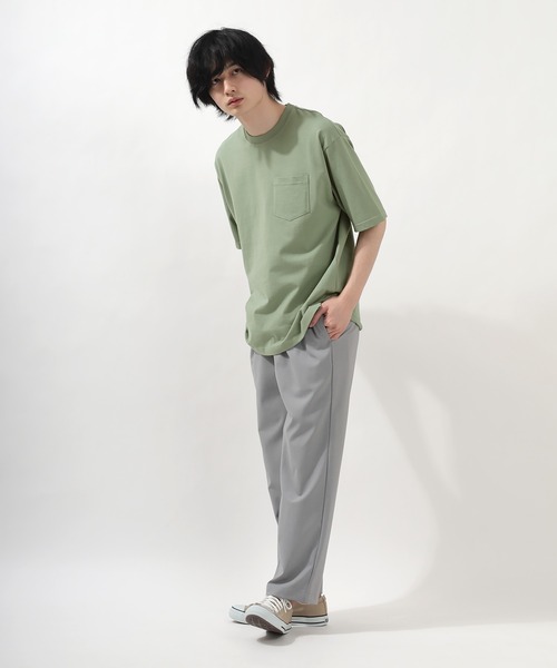 SlashDate（スラッシュデイト）の「オーバーサイズ USAコットン 半袖Tシャツ（Tシャツ/カットソー・メンズ・ホワイト/グリーン系その他/ブラック/ベージュ/ピンク系その他/ダークブルー/グレー・M/L/XL）」の12枚目の写真