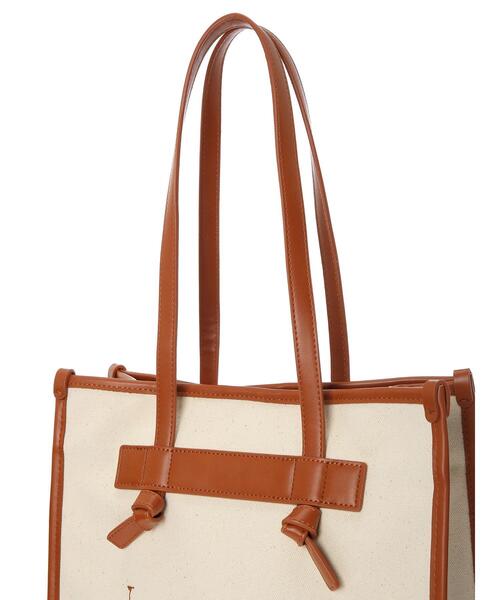 koe(コエ)の「キャンバスノットトートバッグ*(トートバッグ・レディース・ダークブラウン/ブラウン・FREE)」の7枚目の写真