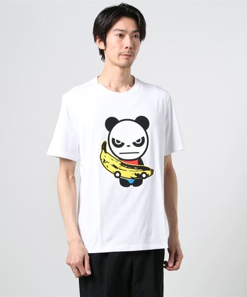 HIPANDA(ハイパンダ)の「HIPANDA ハイパンダ メンズ HIPANDA&バナナ・プリント 半袖Tシャツ(Tシャツ/カットソー・メンズ・ホワイト/ブラック・XX-LARGE/SMALL/MEDIUM/X-LARGE/LARGE)」の13枚目の写真