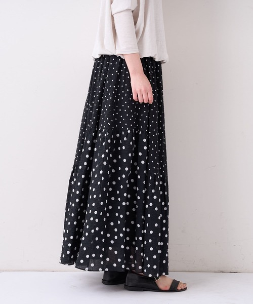 BEARDSLEY（ビアズリー）の「ドットパッチワークスカート（スカート・レディース・ブラック/オレンジ・FREE）」の11枚目の写真