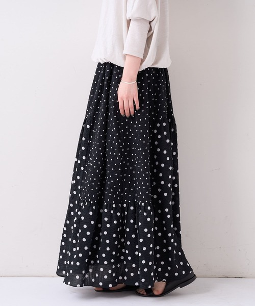 BEARDSLEY（ビアズリー）の「ドットパッチワークスカート（スカート・レディース・ブラック/オレンジ・FREE）」の10枚目の写真