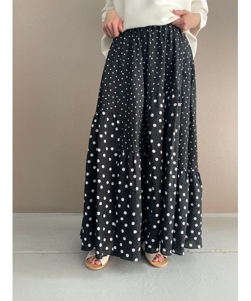 BEARDSLEY（ビアズリー）の「ドットパッチワークスカート（スカート・レディース・ブラック/オレンジ・FREE）」の9枚目の写真