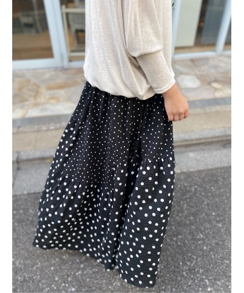 BEARDSLEY（ビアズリー）の「ドットパッチワークスカート（スカート・レディース・ブラック/オレンジ・FREE）」の8枚目の写真