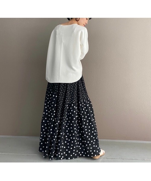 BEARDSLEY（ビアズリー）の「ドットパッチワークスカート（スカート・レディース・ブラック/オレンジ・FREE）」の14枚目の写真