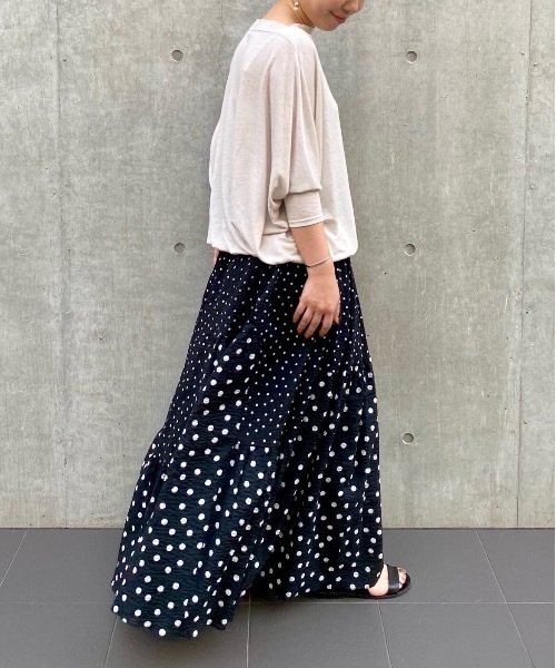 BEARDSLEY（ビアズリー）の「ドットパッチワークスカート（スカート・レディース・ブラック/オレンジ・FREE）」の20枚目の写真