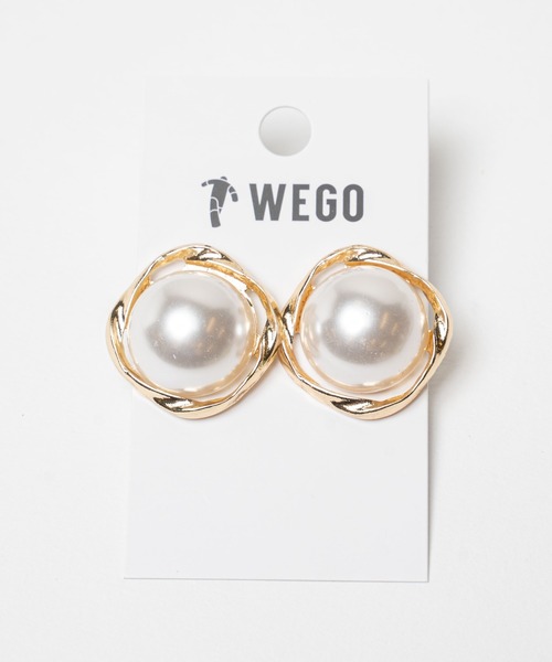 WEGO(ウィゴー)の「WEGO/うねりメタルパールピアス(ピアス(両耳用)・レディース・ゴールド/シルバー・FREE)」の2枚目の写真