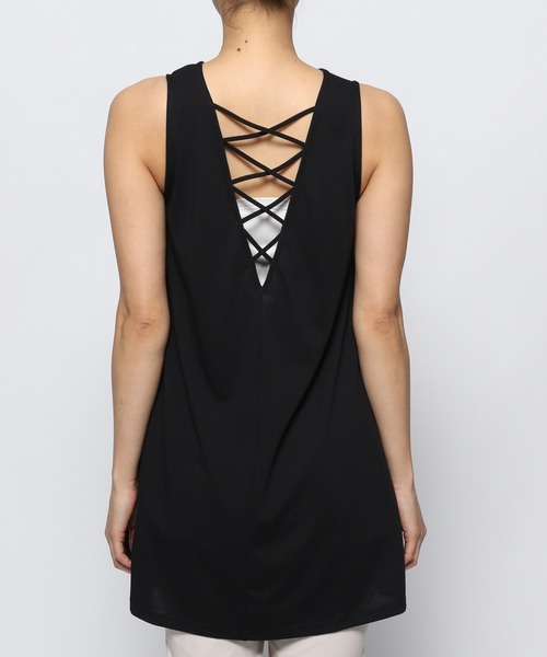 HEREIAM(ヘレイアム)の「【HEREIAM】レースアップタンク(タンクトップ・レディース・ブラック/ホワイト・FREE)」の7枚目の写真