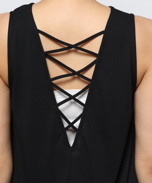 HEREIAM(ヘレイアム)の「【HEREIAM】レースアップタンク(タンクトップ・レディース・ブラック/ホワイト・FREE)」の11枚目の写真