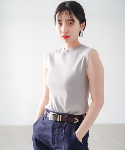 SHE TOKYO Inez サックスブルー　フレンチスリーブ セーター SHE TOKYO Inez サックスブルー フレンチスリーブ セーター