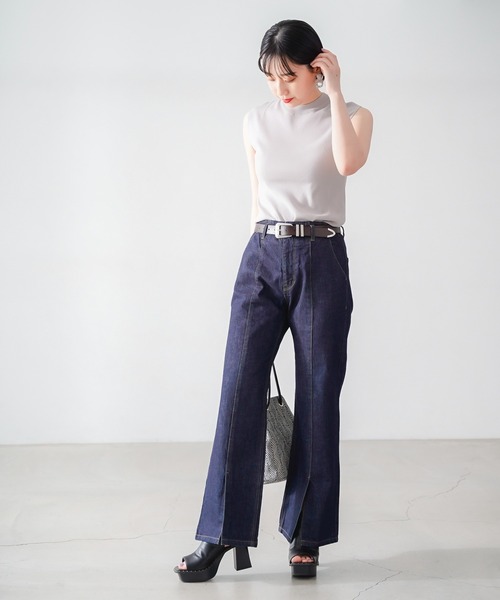 PAGEBOY（ページボーイ）の「ハイネックニットフレンチスリーブ（ニット/セーター・レディース・オフホワイト/ブラック/グレイッシュベージュ/オリーブ・FREE）」の9枚目の写真