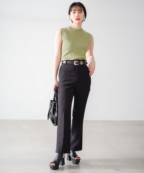 PAGEBOY（ページボーイ）の「ハイネックニットフレンチスリーブ（ニット/セーター・レディース・オフホワイト/ブラック/グレイッシュベージュ/オリーブ・FREE）」の11枚目の写真