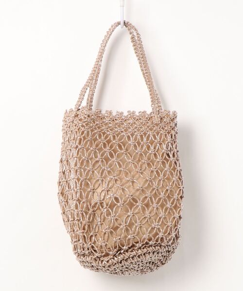 Te chichi（テチチ）の「ペーパーメッシュ編みTOTE（トートバッグ・レディース・ベージュ/オフホワイト/ミント・ﾌﾘ-）」の3枚目の写真