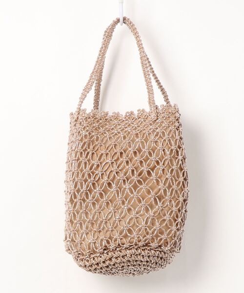 Te chichi（テチチ）の「ペーパーメッシュ編みTOTE（トートバッグ・レディース・ベージュ/オフホワイト/ミント・ﾌﾘ-）」の6枚目の写真